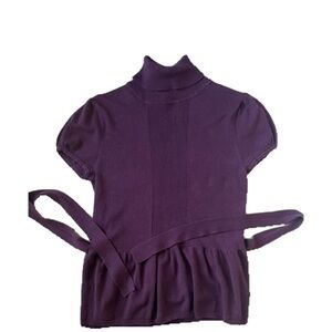 Apt. 9 Plum Mock Neck Peplum Knit